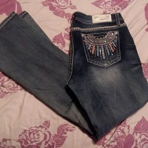 Grace in LA Easy Fit Embellished Jeans